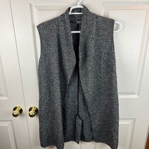 Vince Open Front Sweater Vest Wool Blend Long Size Small